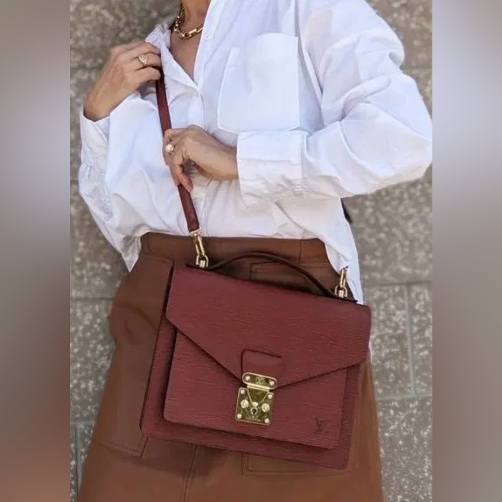 Elegant Brown Mini Briefcase Bag